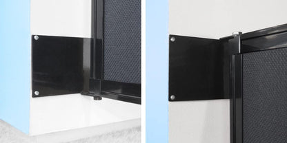 Wall-Mounted Sliding StraightWall Room Divider | Adjustable Widths | Locking Wheels | Room Separator | Up to 7'2" Wide x 5' Tall Warm Pebble Fabric Panels