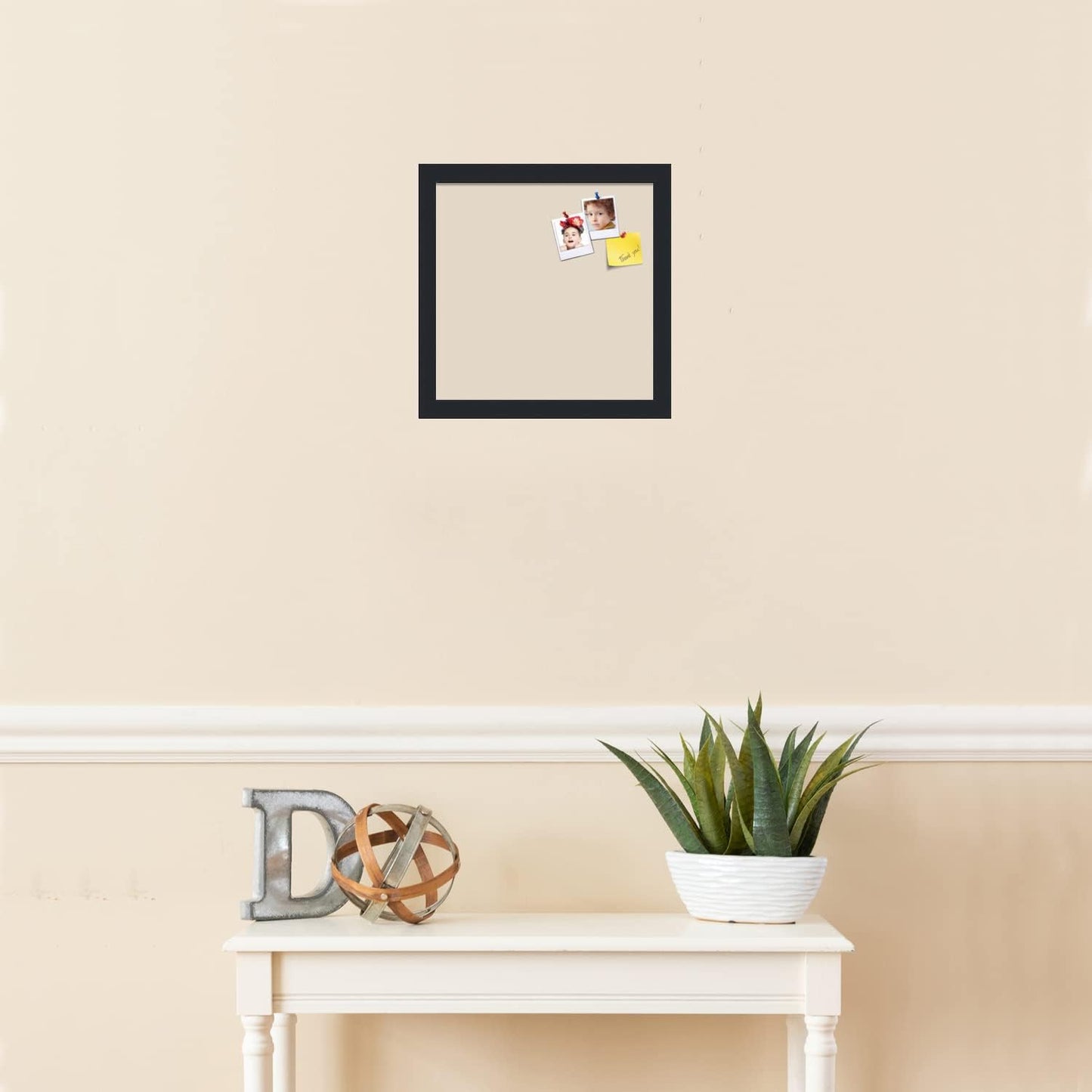 PinPix 12x12 Inch Cork Bulletin Board. This Decorative Framed Pin Board Comes with Desert Pastel Design and a Satin Black Frame. Ideal for Home Office Decor or Message Board (PinPix-1815)