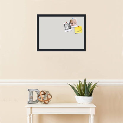 PinPix 22x16 Inch Cork Bulletin Board. This Decorative Framed Pin Board Comes with Light Stone Design and a Satin Black Frame. Ideal for Home Office Decor or Message Board (PinPix-1809)