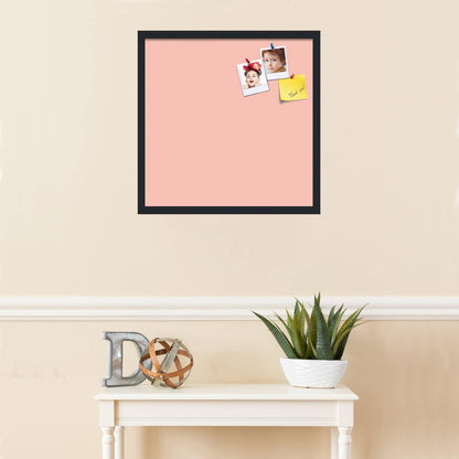 PinPix 22x22 Inch Cork Bulletin Board. This Decorative Framed Pin Board Comes with Pink Pastel Design and a Satin Black Frame. Ideal for Home Office Decor or Message Board (PinPix-1813)