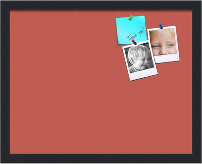 PinPix 19x15 Inch Cork Bulletin Board. This Decorative Framed Pin Board Comes with Crimson Pastel Design and a Satin Black Frame. Ideal for Home Office Decor or Message Board (PinPix-1807)