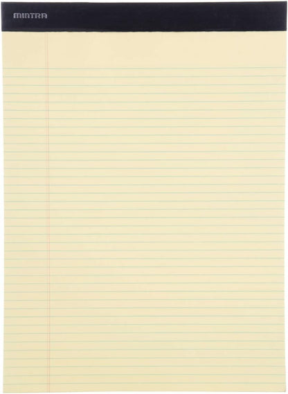 Mintra Office Legal Pads - ((BASIC CANARY 6pk, 8.5in x 11in, NARROW RULED))