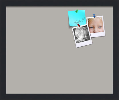 PinPix 17x14 Inch Cork Bulletin Board. This Decorative Framed Pin Board Comes with Dark Stone Design and a Satin Black Frame. Ideal for Home Office Decor or Message Board (PinPix-1808)