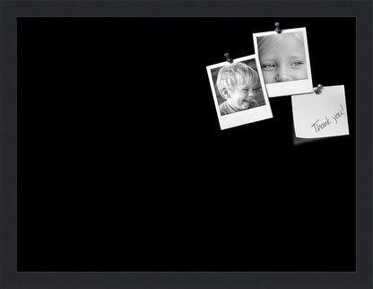 PinPix 20x15 Inch Cork Bulletin Board. This Decorative Framed Pin Board Comes with Solid Black Design and a Satin Black Frame. Ideal for Home Office Decor or Message Board (PinPix-622)