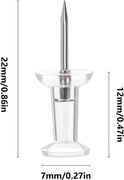 1000 PCS Clear Push pins Tacks for Wall Cork Board Bulletin Board use Clear Plastic Head Pins for Home Office Craft Projects