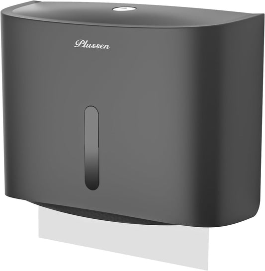 Paper Towel Dispenser Wall Mount, Adhesive No Drilling Multifold Trifold Cfold Commercial Hand Towel Dispenser,Silver-PN6015