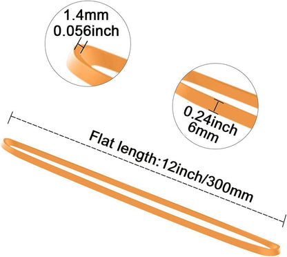 AMUU Rubber Bands Large Flat Fold Length 12inch 30 Pieces Fits 8-33 Gallon Trash Cans Heavy Duty Elastic Rubber Bands for File Folders Office Home Supplies