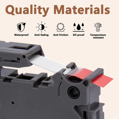 Hehua Tze Tz Tape 12mm 0.47 Laminated Red Compatible for Brother P-Touch TZe-435 TZe435 TZ-435 TZ435 Tape for Ptouch PT D210 D200 D220 D610, 1/2'' x 26.2ft White on Red, 3 Pack