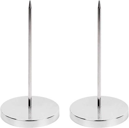 2PCS Bill Fork, Rod Paper Holder Spike, Stainless Steel Check Bill Holder, Memo Holder Spike