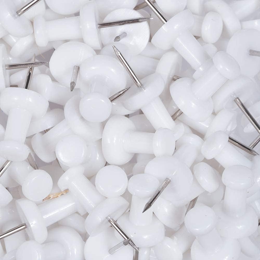 JAM PAPER Colorful Push Pins - White PushPins - 100/Pack