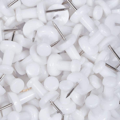 JAM PAPER Colorful Push Pins - White PushPins - 100/Pack