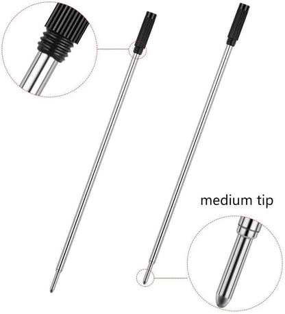 MengRan 4.5'' Ballpoint Ink Pen Refills for Twist Pens,1mm Medium Tip, Compatible with Cross Pen Refills (8513)(10 Pcs Black Ink)