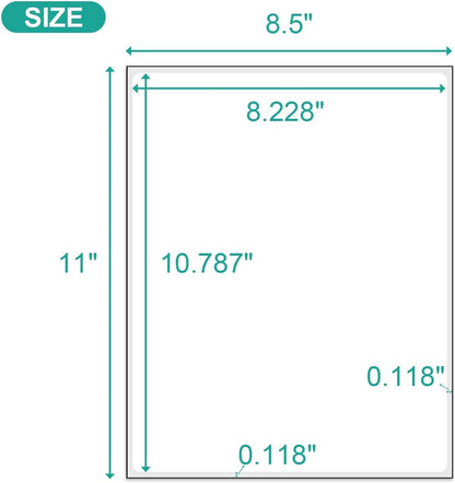 MFLABEL Full Sheet Sticker Label, Address Sticker, White Matte Label Paper, 8-1/2" x 11" Shipping Labels for Laser & Inkjet Printer (800 Labels, 800 Sheets)