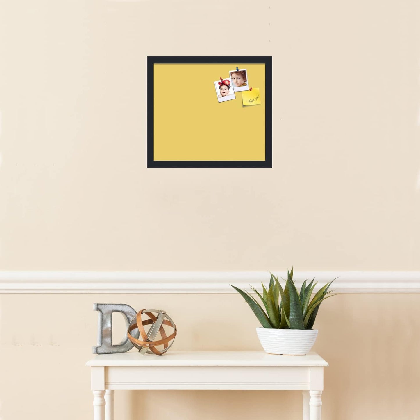 PinPix 16x14 Inch Cork Bulletin Board. This Decorative Framed Pin Board Comes with Honey Pastel Design and a Satin Black Frame. Ideal for Home Office Decor or Message Board (PinPix-1810)