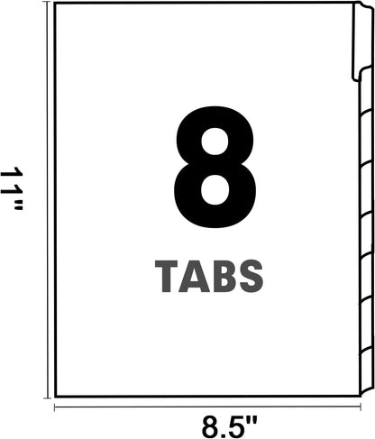 Binder Divider, PANDRI 120 Pack Binder Index White Dividers with 8 Tabs, Letter Size Paper Binder Divider for School Office Home Business