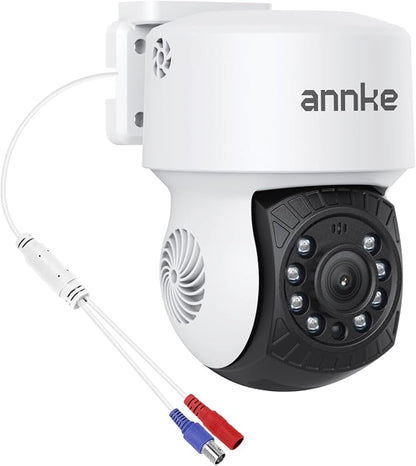 ANNKE 1080P 2MP AHD CCTV Home Surveillance Dome PT Wired Camera with 350° pan and 90° tilt, 100ft IR Night Vision, IP65 Weatherproof Security Add–On Cam for Outdoor Use, Wide Compatibility - APT200