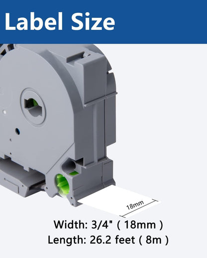 Tz 241 Tze 241 0.7 18mm Laminated White Compatible with Brother P Touch Label Maker Tape TZe-241 TZe241 Label Tape for P Touch PTD400 PTD600 PTD610bt, Black on White, 0.7" X 26.2', 3 Pack