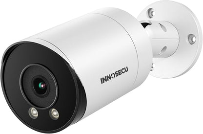 5MP PoE IP Camera, Bullet Security Surveillance Camera Outdoor IP67, Fixed Lens Wide 2.8mm with Wide Angle 110°, Built-in Mic, Human & Vehicle Detection, Night Vision 100ft, INB5GR49E