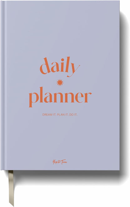 Yop & Tom Undated Daily Planner - Productivity Planner - Weekly and Daily Organizer with Time Slots - Purple & Orange