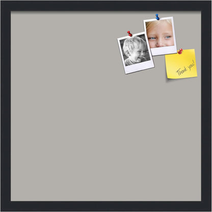 PinPix 18x18 Inch Cork Bulletin Board. This Decorative Framed Pin Board Comes with Dark Stone Design and a Satin Black Frame. Ideal for Home Office Decor or Message Board (PinPix-1808)