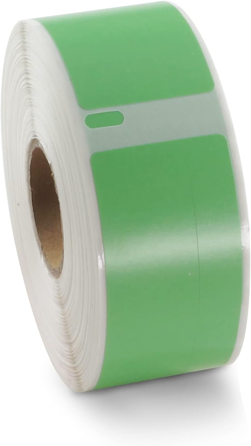 BETCKEY Colored Labels Compatible with Dymo 1738595 (3/4" x 2-1/2") Barcode/File Labels, Compatible for Dymo LabelWriter Thermal 450, 4XL & Zebra Desktop Printers [1 Roll, Green]