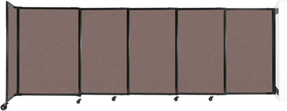 Wall-Mounted Sliding StraightWall Room Divider | Adjustable Widths | Locking Wheels | Room Separator | Up to 11'3" Wide x 4' Tall Latte Fabric Panels