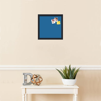 PinPix 13x13 Inch Cork Bulletin Board. This Decorative Framed Pin Board Comes with Navy Pastel Design and a Satin Black Frame. Ideal for Home Office Decor or Message Board (PinPix-1811)