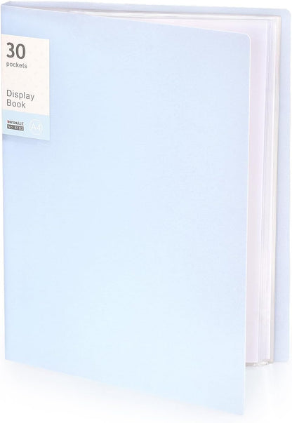 Tamaki Portfolio Binder with Plastic Sleeves, Pocket Portfolio Folder with Clear Sheet Protectors, Display 60 Pages Book, Presentation Book for Artwork, Document Organizer, 1 Pack (Blue)
