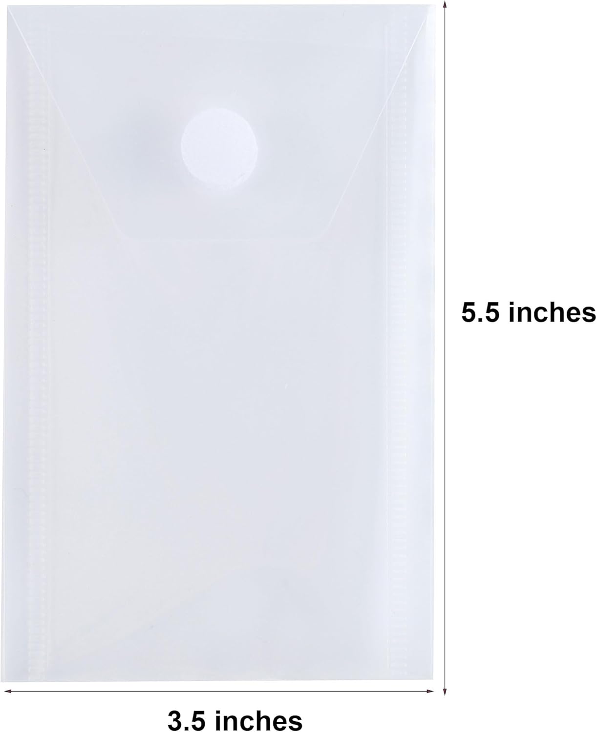 3’’ x 5’’ Vertical Plastic Envelopes Hook Loop Closure Coupon Receipt Sticker Holder 20 Pack