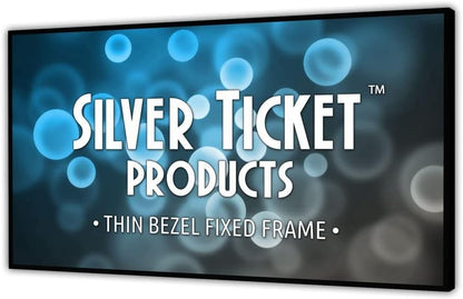 Silver Ticket Products S7 Series 6 Piece Thin Bezel Home Theater Fixed Frame 4K/8K Ultra HD, HDTV, HDR & Active 3D Projection Screen, 16:9 Format, 135" Diagonal, Grey Material S7-169135-G