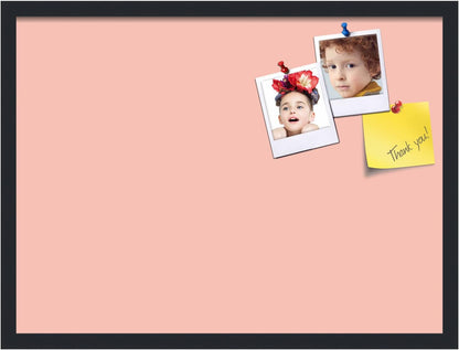 PinPix 27x20 Inch Cork Bulletin Board. This Decorative Framed Pin Board Comes with Pink Pastel Design and a Satin Black Frame. Ideal for Home Office Decor or Message Board (PinPix-1813)