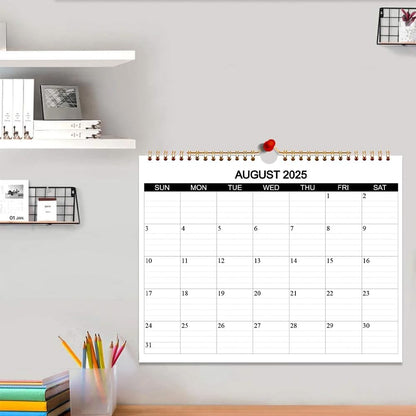 Calendar 2025-2026 - Wall Calendar 2025-26 Runs from August 2025 to December 2026, 17 Months Calendar with Thick Paper for Planning at Home or Office, 8.5 x 11 Inch, Black