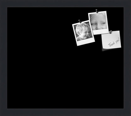 PinPix 16x14 Inch Cork Bulletin Board. This Decorative Framed Pin Board Comes with Solid Black Design and a Satin Black Frame. Ideal for Home Office Decor or Message Board (PinPix-622)