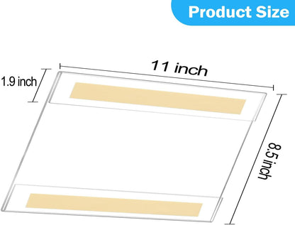 6 Pack 11x8.5 inch Acrylic Sign Holder, Horizontal Clear Plastic Frame for Paper, Wall Mount Sign Holders with Double Side Tape Adhesive for Home, Office, Store, Restaurant