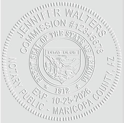 MaxMark Notary Seal Round Pink Embosser for Arizona State - Includes Gold Burst Seal Labels (50 Count)