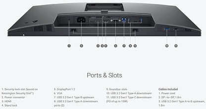 Dell P2725H 27" Full HD IPS Monitor – 1080p, 16:9, DisplayPort & USB 3.0 Cables – Latest Model – Boomph's Comprehensive Ultimate Performance Cloth Solution for Your Workspace