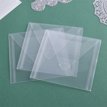 10 Pack Large Stamp & Die Storage Pockets Reusable Clear Plastic Seal Bags Storage Case for Cutting Dies Stencil Album Stamp Crafts Paper Card Craft Stamping Die Cuts Organizer Holder 4.75X4.75inch