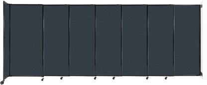 Wall-Mounted Sliding StraightWall Room Divider | Adjustable Widths | Locking Wheels | Room Separator | Up to 15'6" Wide x 6' Tall Blue Spruce Fabric Panels