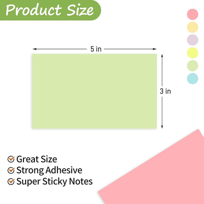 960 Sheets 3x5 Inches Large Sticky Notes,Self-Stick Post Stickies Colorful Super Sticking Power Memo Pads for Teacher Supply,School and Office