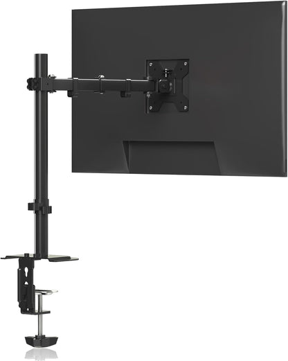 Pholiten Single Monitor Stand, Heavy Duty Adjustable Monitor Arm Desk Mount for 13-27Inch, Tilt, Swivel, Rotate, Support 22 lbs,Black