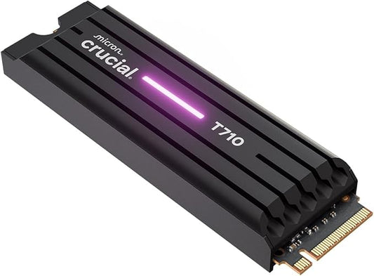 Crucial T710 PCIe Gen5 NVMe 1TB SSD – Heatsink, Up to 14,900 MB/s, Laptop & Desktop Compatible (PC), for Creatives and Hardcore Gamers, Solid State Drive, Includes 1Mo Adobe CC – CT1000T710SSD5-01