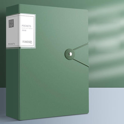 File Folder - 100 Pockets, Durable A4 Letter Size Organizer, Water-Resistant Plastic Dividers, Home/Office/School Document Holder (Dark Green)