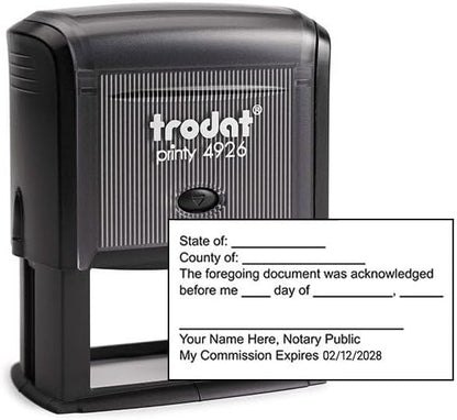 Generic Notary Acknowledgement Stamp | Official State Notary Stamp | Official Seals | Meets State Specifications (Acknowledgement Stamp, Rectangular Stamp)