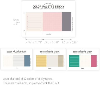 Monolike Color Palette Sticky Plan 30p A Set 4P - Self-Adhesive Memo Pad 30 Sheets