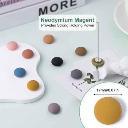 rhinocats 12Pcs Fridge Magnets,Locker Decor, Colorful Decorative Matte hemispheric Refrigerator Magnets, Cute Strong Whiteboard Magnets for Classroom Kitchen Office