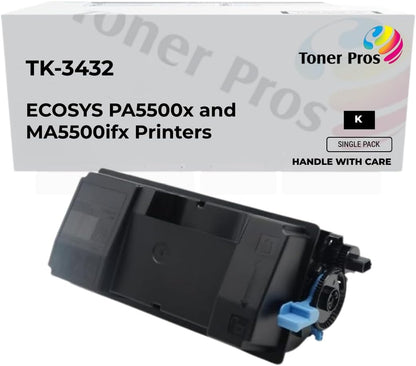 Toner Pros Toner Replacement Cartridge – Compatible for Kyocera TK-3432 (TK3432, 1T0C0W0US0) – Black Toner Replacement for ECOSYS PA5500x, MA5500ifx Laser Printers – High Yield, 21,000 Pages