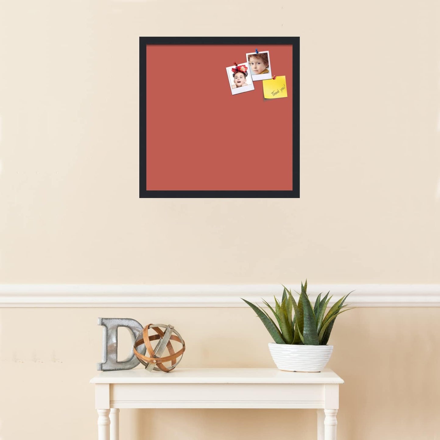 PinPix 20x20 Inch Cork Bulletin Board. This Decorative Framed Pin Board Comes with Crimson Pastel Design and a Satin Black Frame. Ideal for Home Office Decor or Message Board (PinPix-1807)