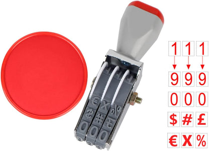 3 Digits Numbering Stamp and RED Ink Pad Kit,Rubber Roller Stamps Multi-Function DIY Impression,Business Stamps Office Stamps Date Stamp Pad