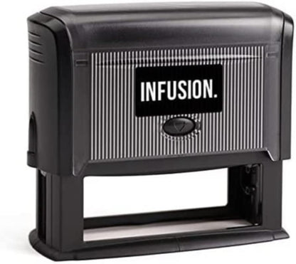 Infusion Self-Inking Custom Rubber Stamp (Personal or Business Use) - Choose from 16 Colors (1" x 3-1/4")