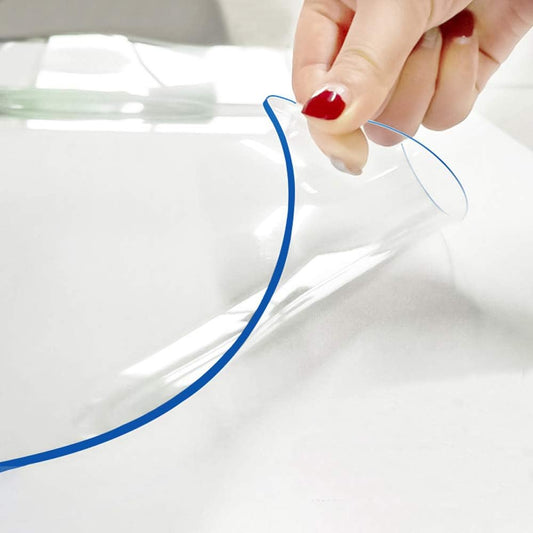 Waterproof Table Cover for Dining & Office - 32 x 60 Inch Clear PVC Plastic Desk Pad - 1.5mm Thick, Heat Resisting, Easy Clean